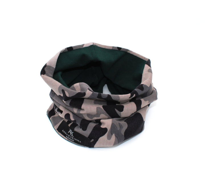 Double layer Loop Scarf - Army pattern scarf - AnnaKarinna