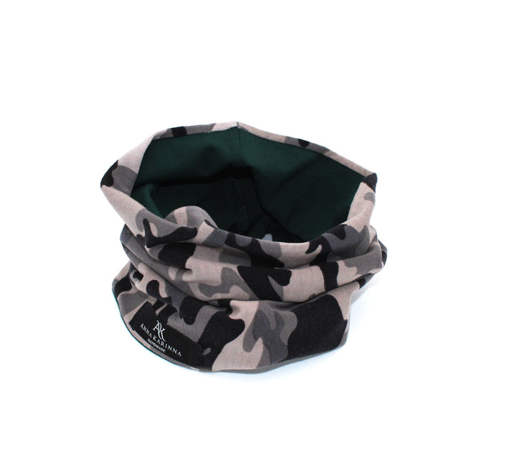 Double layer Loop Scarf - Army pattern scarf - AnnaKarinna