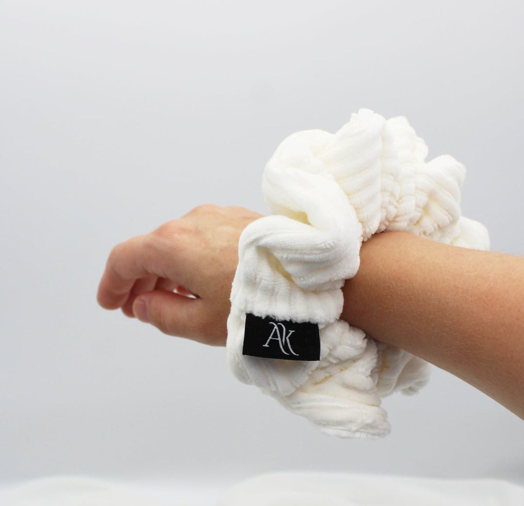 Ecru Rib cotton Scrunchie - AnnaKarinna