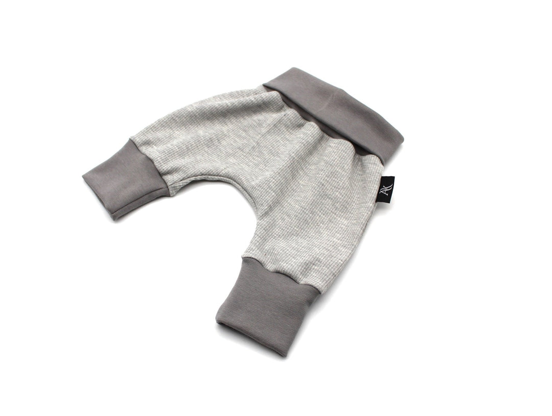 Gray Melage Baggy Rib Cotton Pants 0 - 1 Year - AnnaKarinna