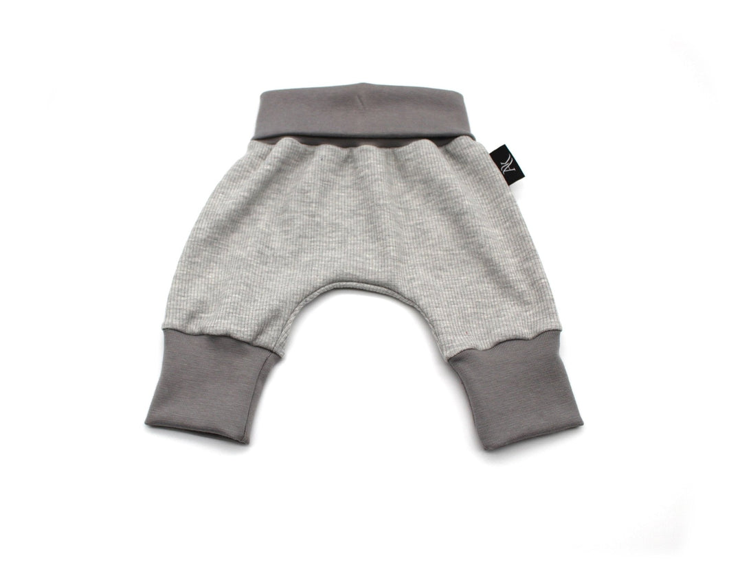 Gray Melage Baggy Rib Cotton Pants 0 - 1 Year - AnnaKarinna