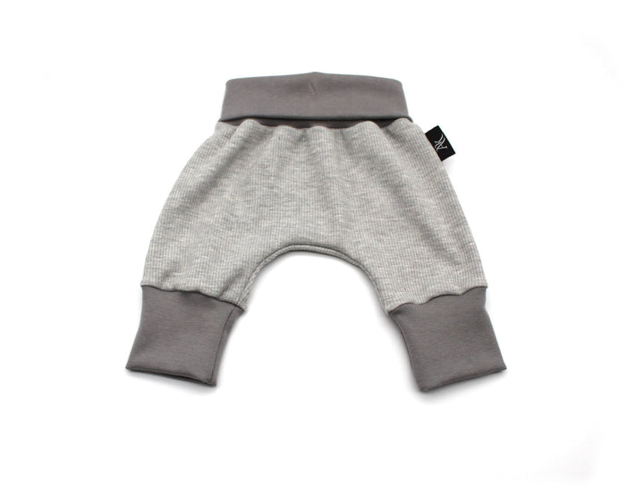 Gray Melage Baggy Rib Cotton Pants NB - AnnaKarinna