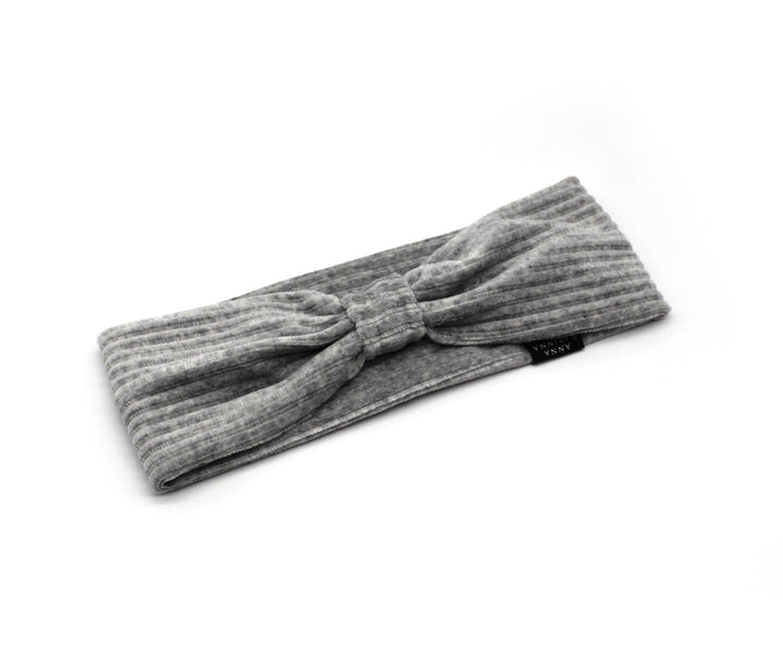 Gray Melage Turban Headband & Medium Scrunchie Set - AnnaKarinna