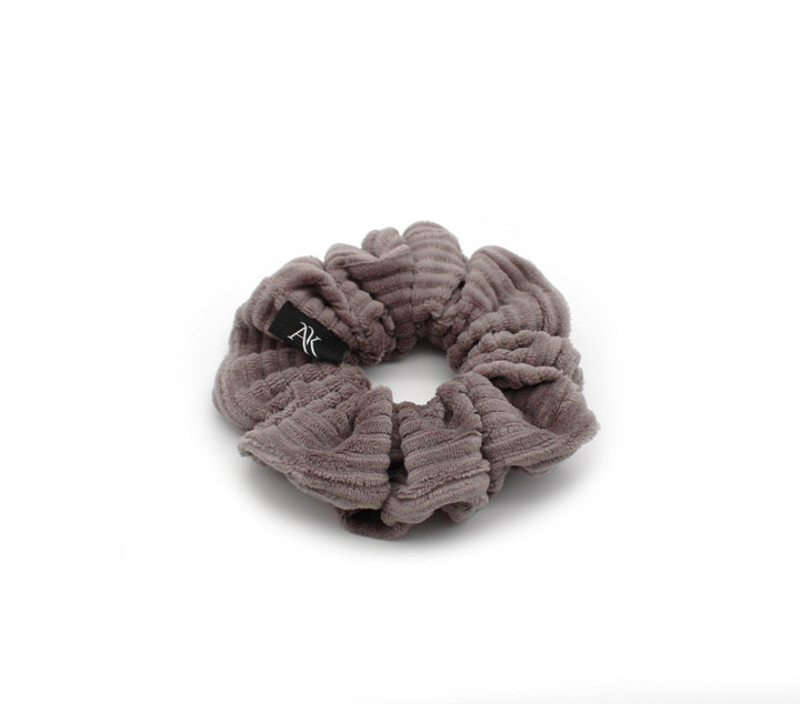 Gray Suede Rib cotton Scrunchie - AnnaKarinna