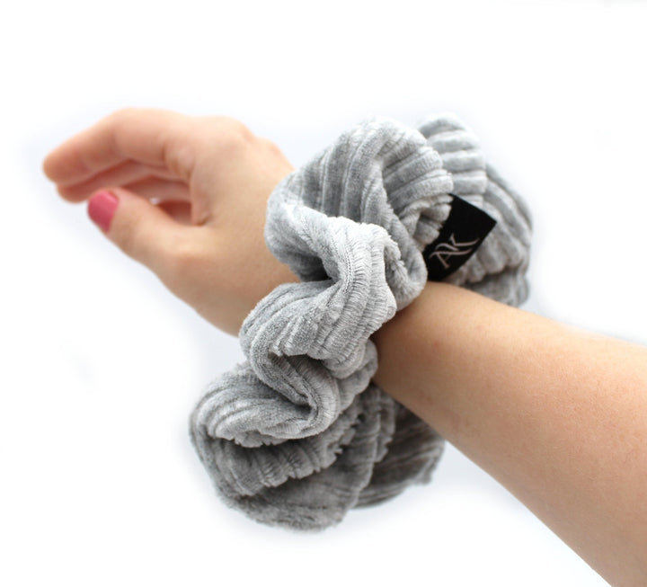 Grey Melange Rib cotton Scrunchie - AnnaKarinna