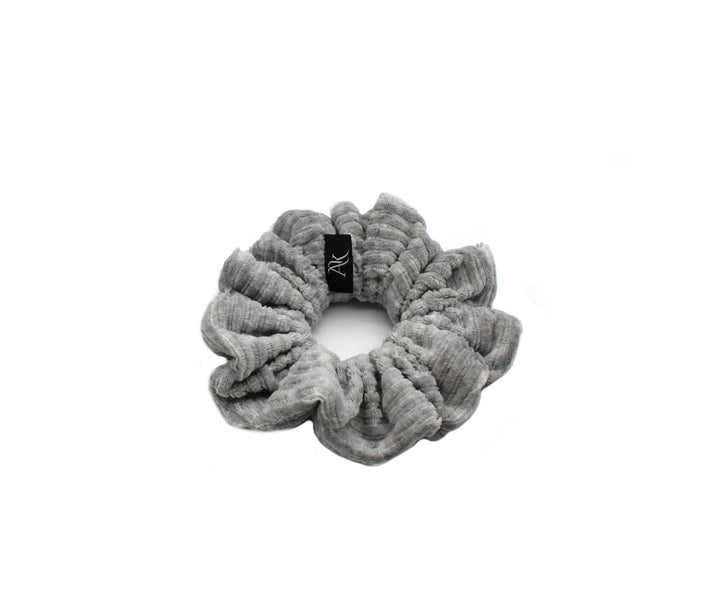 Grey Melange Rib cotton Scrunchie