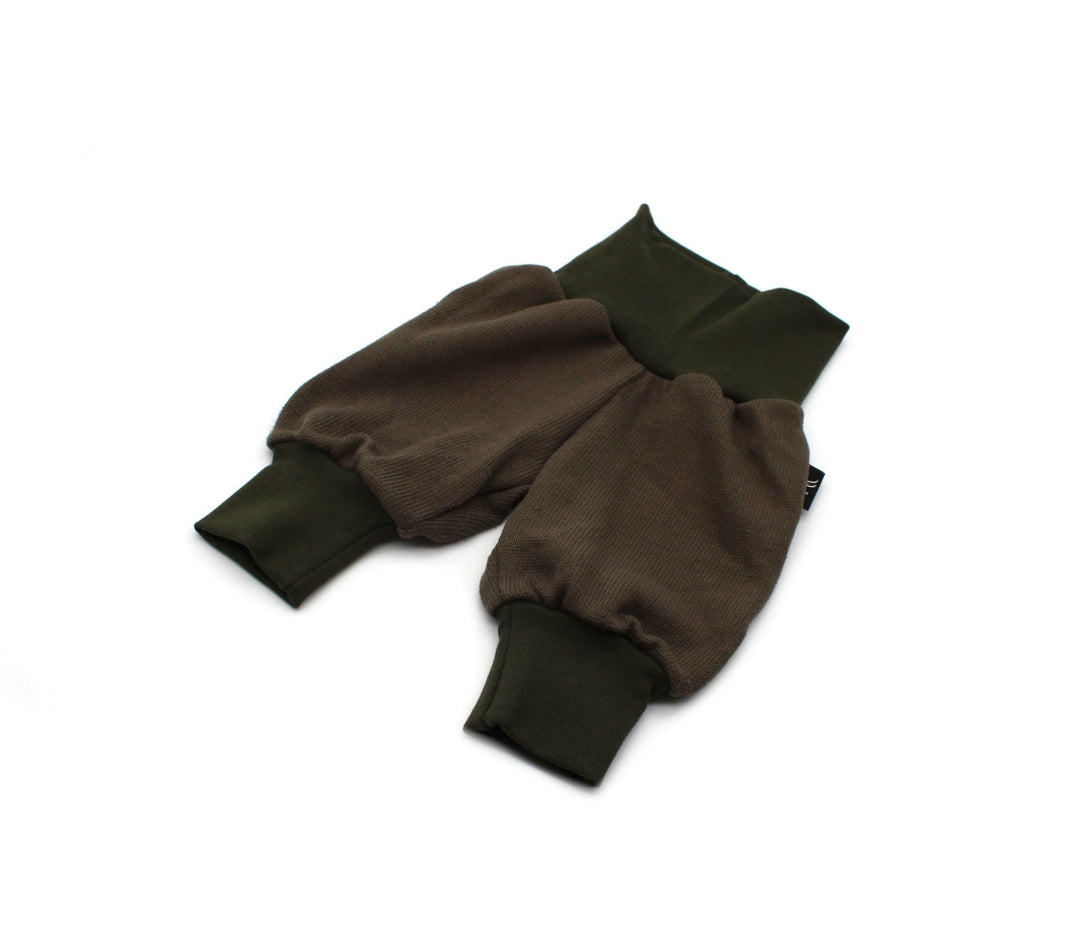 Knitted cotton baggy pants - Army green 0 - 1 Year - AnnaKarinna