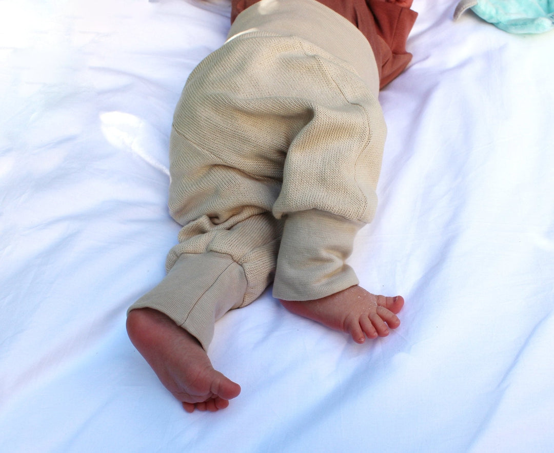 Knitted cotton baggy pants - Beige 0 - 1 Year - AnnaKarinna