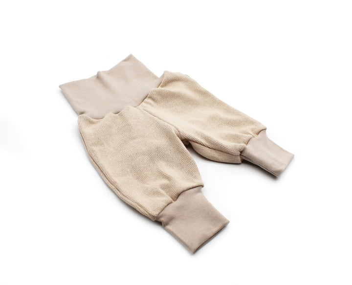 Knitted cotton baggy pants - Beige 0 - 1 Year - AnnaKarinna