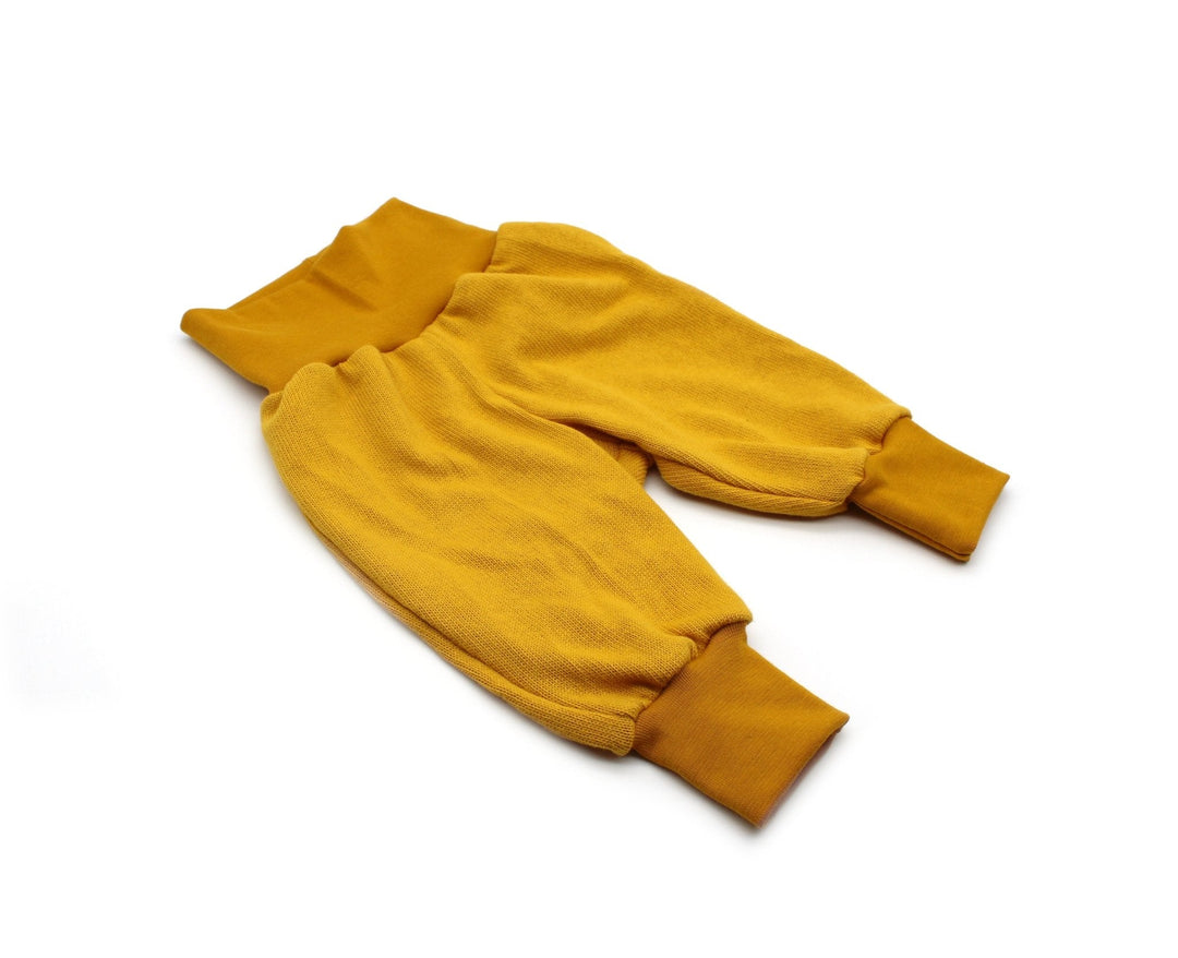 Knitted cotton baggy pants - Ocher 0 - 1 Year - AnnaKarinna