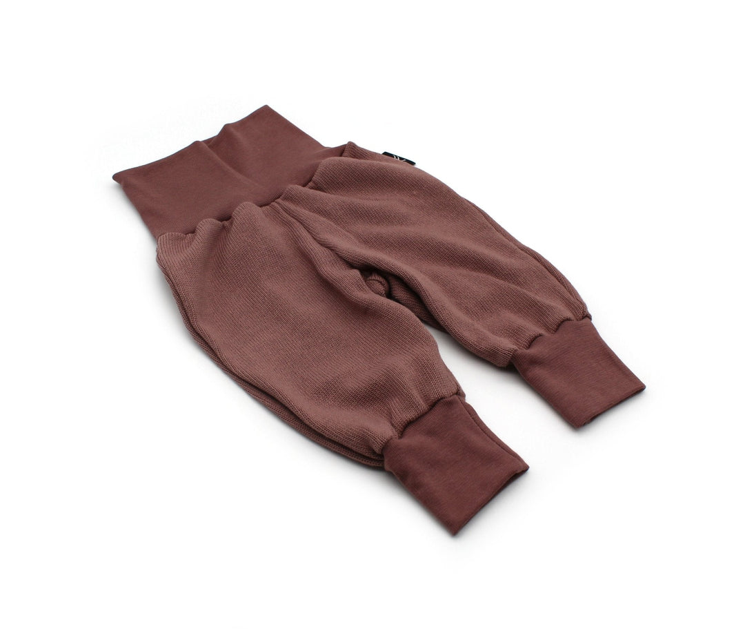 Knitted cotton baggy pants - Old Mauve 0 - 1 Year - AnnaKarinna