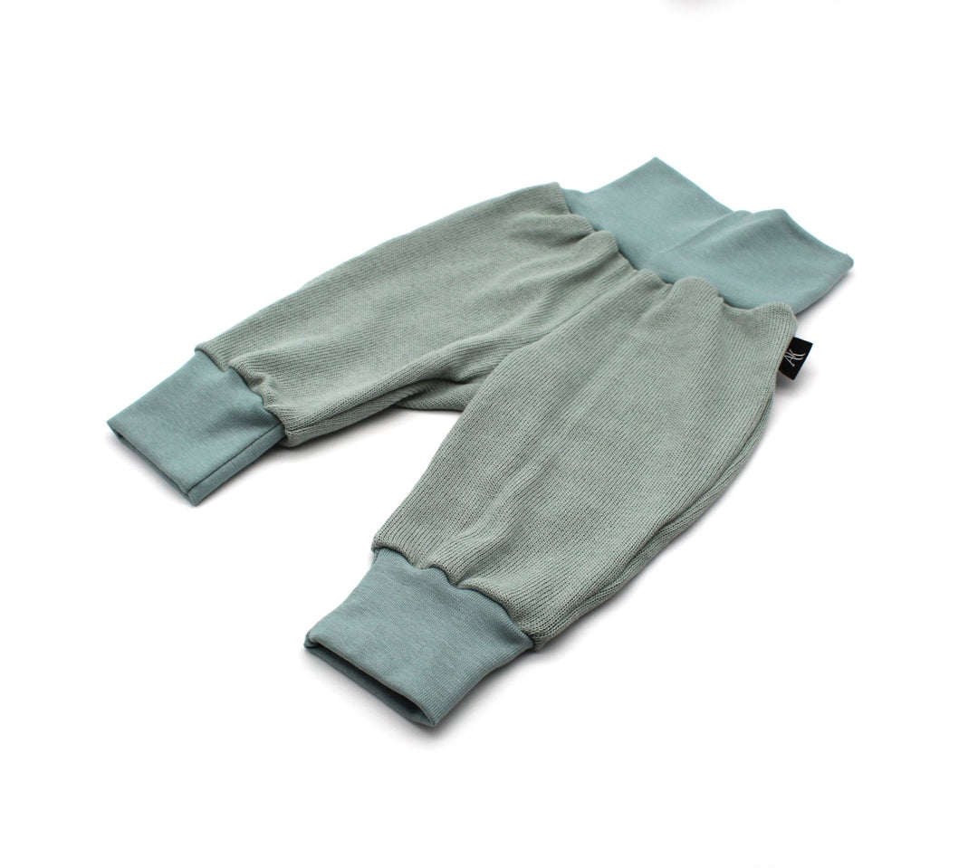 Knitted cotton baggy pants - Sea Green 0 - 1 Year - AnnaKarinna