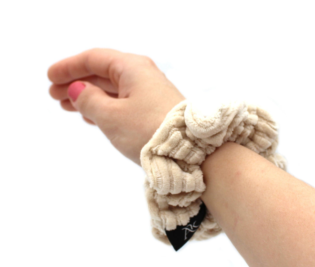 Light Beige Rib cotton Scrunchie - AnnaKarinna