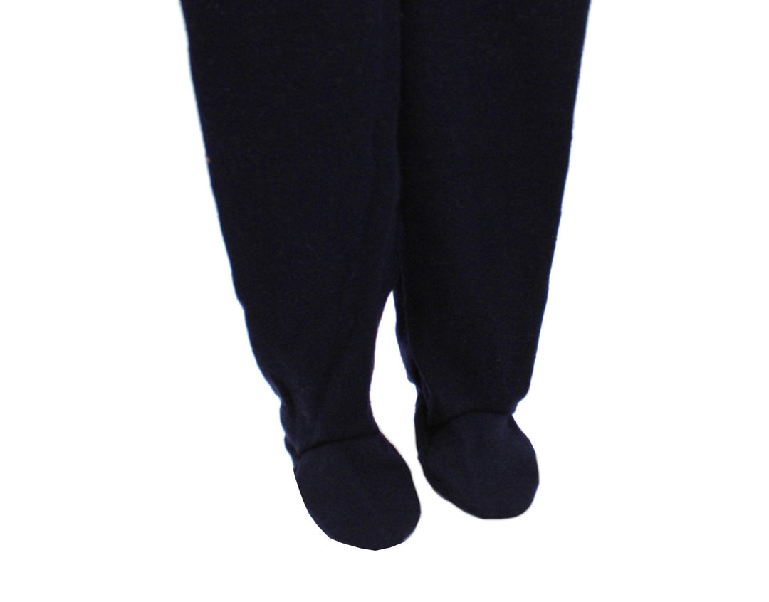 Merino Wool baby footed pants - Navy Blue NB - AnnaKarinna