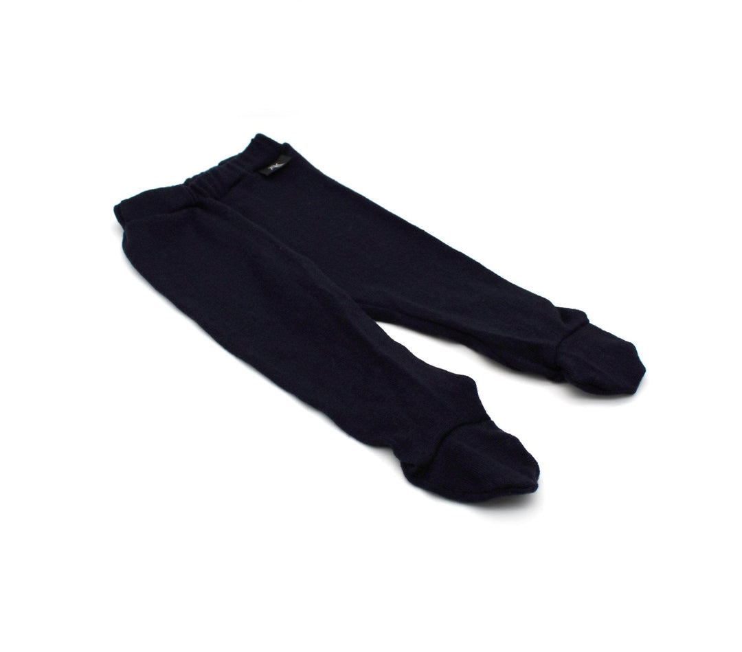 Merino Wool baby footed pants - Navy Blue NB - AnnaKarinna