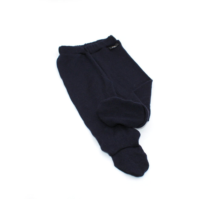 Merino Wool baby footed pants - Navy Blue NB - AnnaKarinna