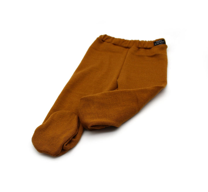 Merino Wool baby footed pants - Ocher 0 - 1 Year - AnnaKarinna