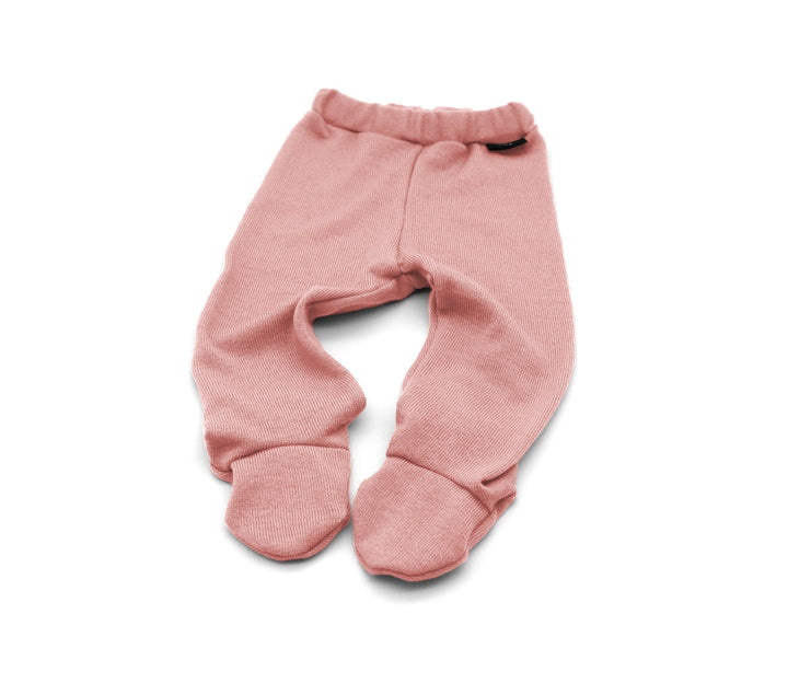 Merino Wool baby footed pants - Pink 0 - 1 Year - AnnaKarinna