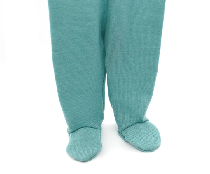 Merino Wool baby footed pants - Sea Green 0 - 1 Year - AnnaKarinna