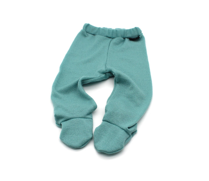 Merino Wool baby footed pants - Sea Green 0 - 1 Year - AnnaKarinna