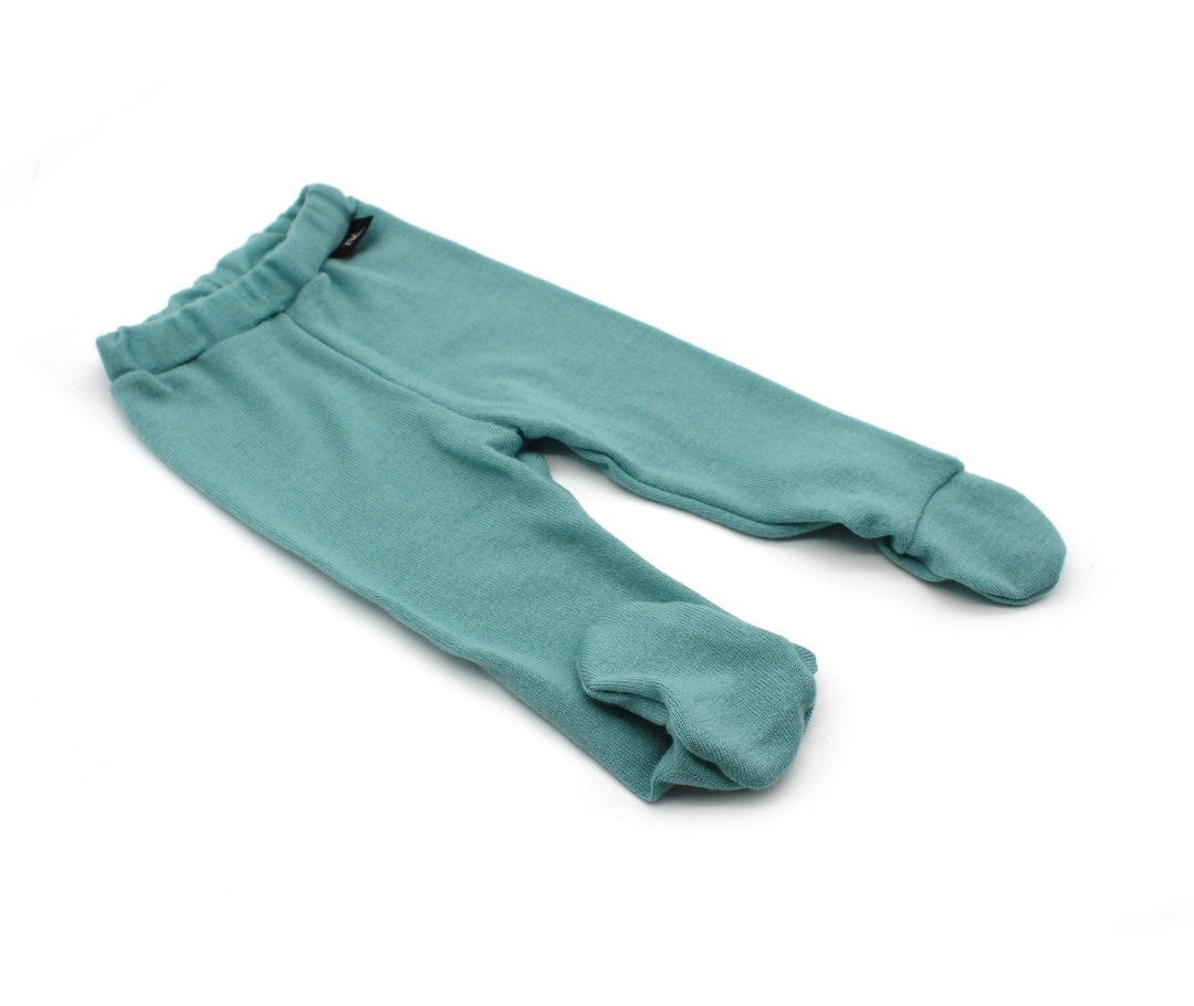 Merino Wool baby footed pants - Sea Green 0 - 1 Year - AnnaKarinna