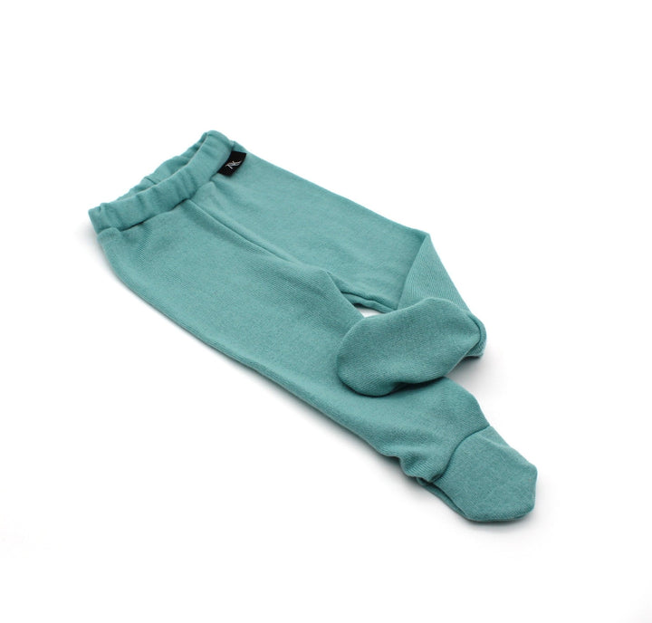 Merino Wool baby footed pants - Sea Green 0 - 1 Year - AnnaKarinna