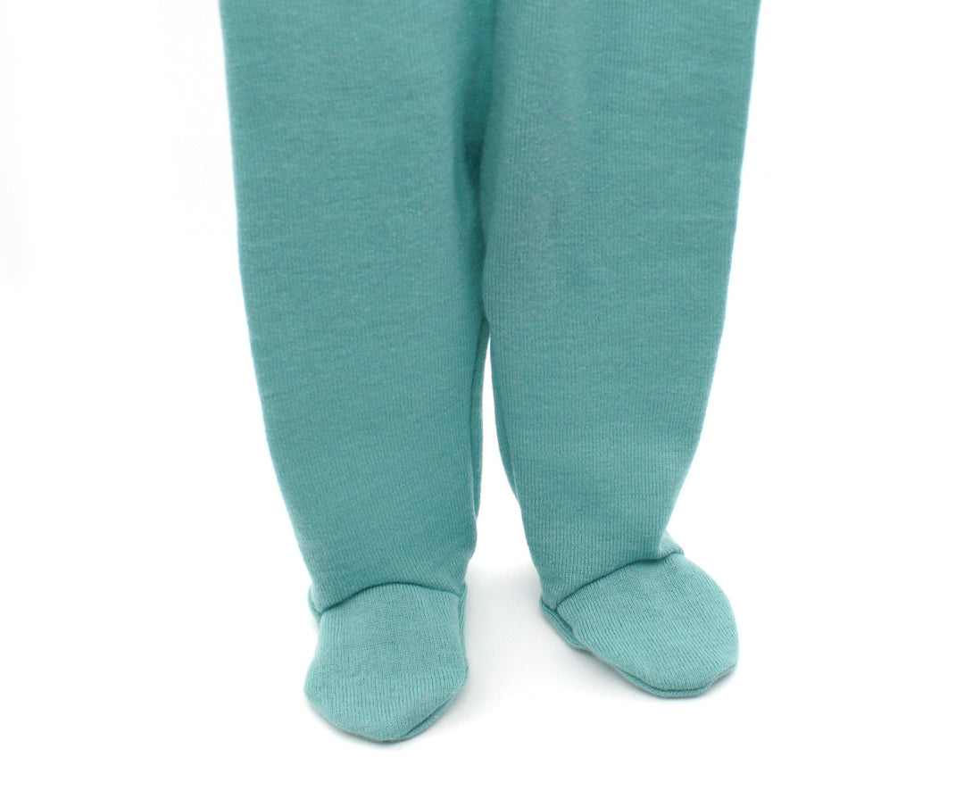 Merino Wool baby footed pants - Sea Green NB - AnnaKarinna