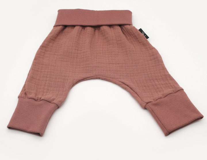 Muslin Baggy Pants - Clay Pink 0 - 1 Year - AnnaKarinna