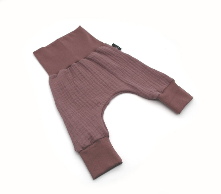 Muslin Baggy Pants - Old Mauve 0 - 1 Year - AnnaKarinna