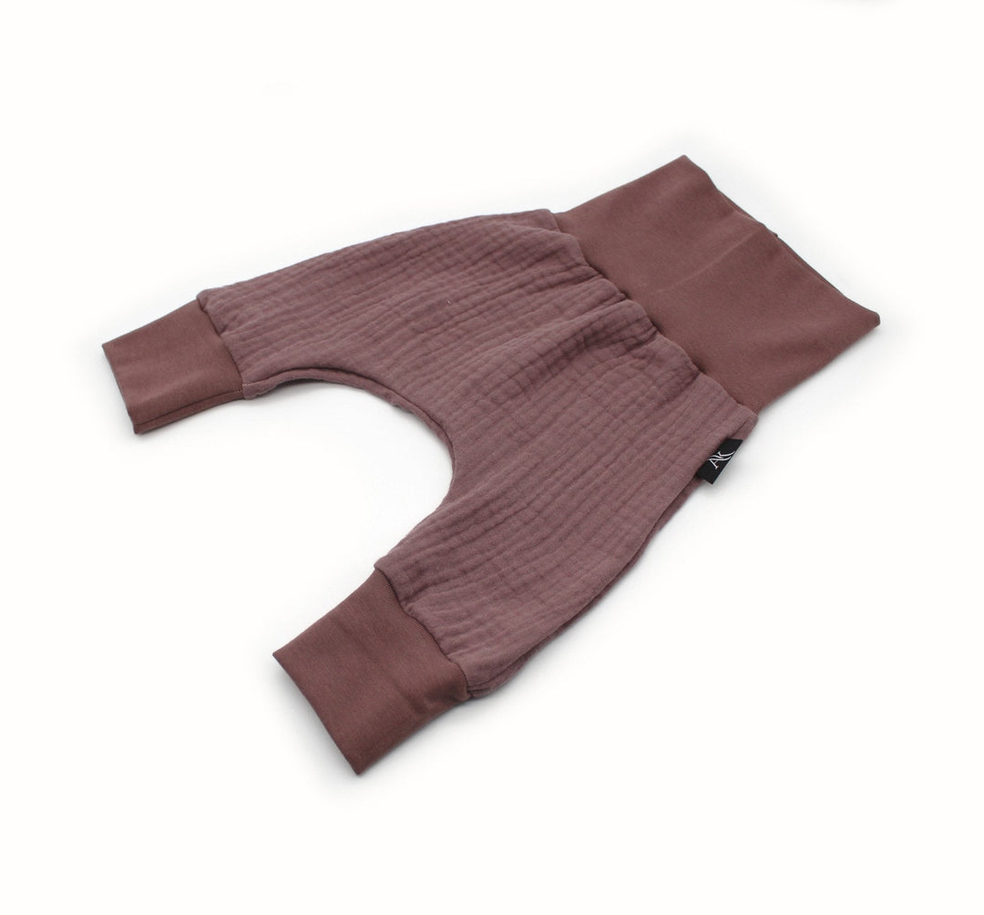 Muslin Baggy Pants - Old Mauve 0 - 1 Year - AnnaKarinna