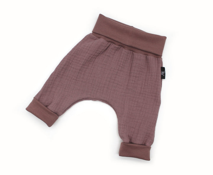 Muslin Baggy Pants - Old Mauve NB - AnnaKarinna