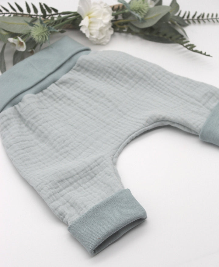 Muslin Baggy Pants - Sea Green 1 - 3 Years - AnnaKarinna