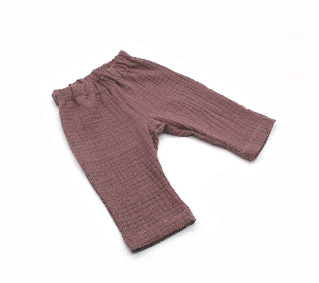 Muslin Summer Pants - Old Mauve 0 - 1 Year - AnnaKarinna