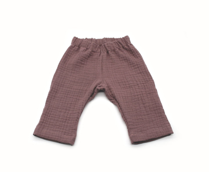 Muslin Summer Pants - Old Mauve 0 - 1 Year - AnnaKarinna