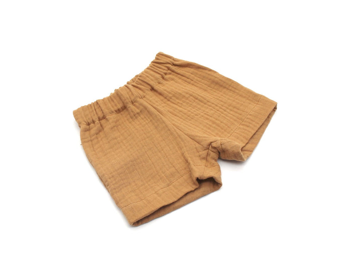 Muslin Summer Shorts - Camel 1 - 3 Years - AnnaKarinna