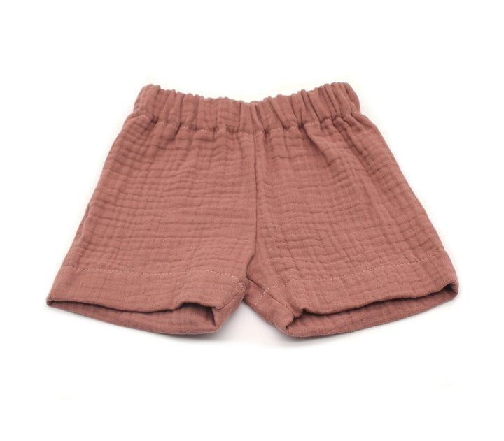 Muslin Summer Shorts - Clay Pink 0 - 1 Year - AnnaKarinna