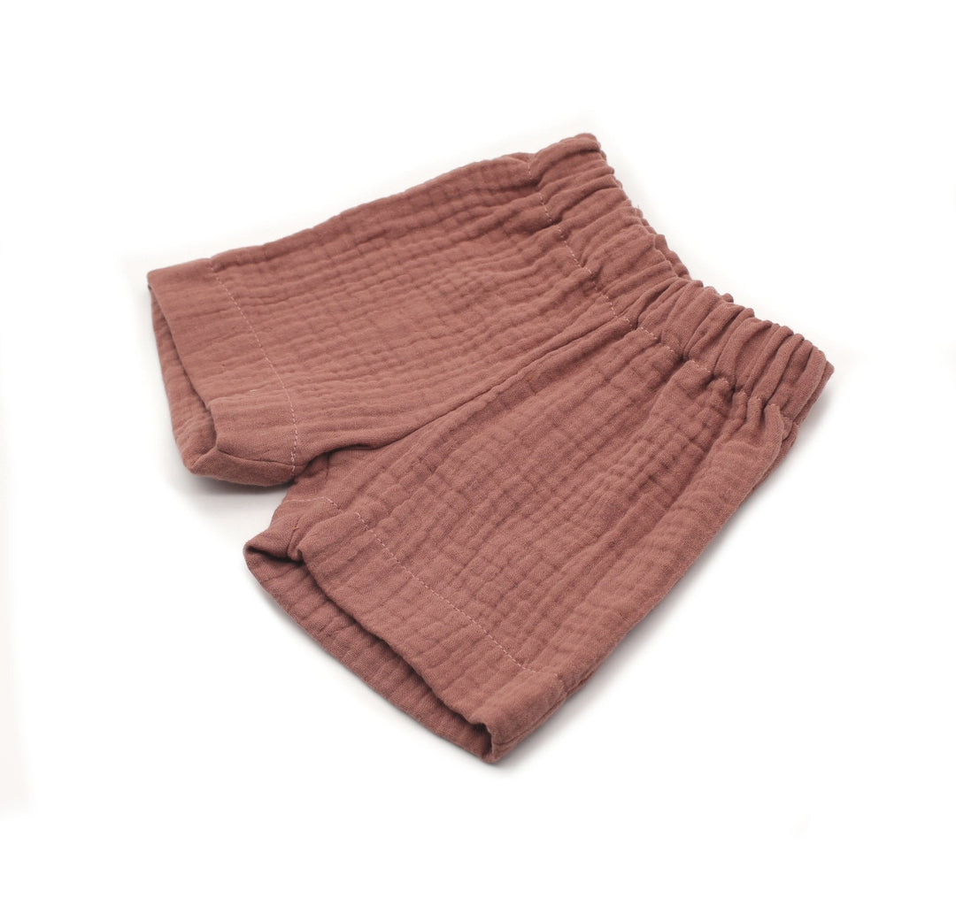 Muslin Summer Shorts - Clay Pink 0 - 1 Year - AnnaKarinna