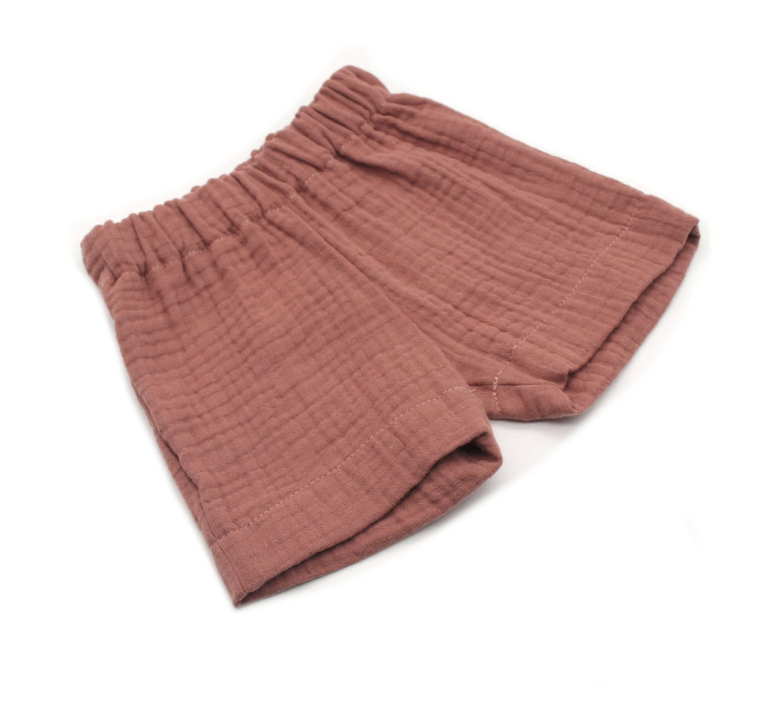 Muslin Summer Shorts - Clay Pink 4 - 6 Years - AnnaKarinna