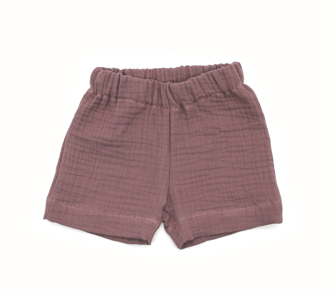 Muslin Summer Shorts - Old Mauve NB - AnnaKarinna