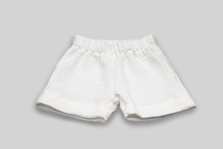 Muslin Summer Shorts - White 4 - 6 Years - AnnaKarinna