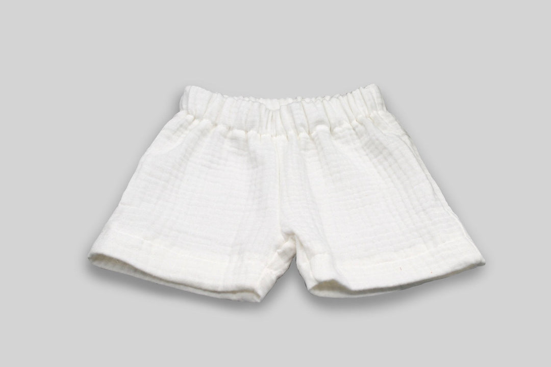 Muslin Summer Shorts - White NB - AnnaKarinna