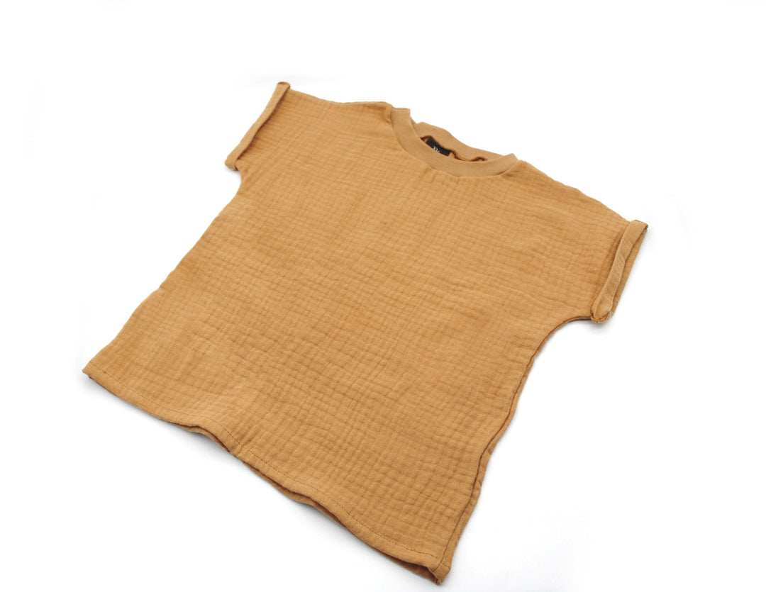 Muslin summer T-shirt - Camel 0 - 1 Year - AnnaKarinna