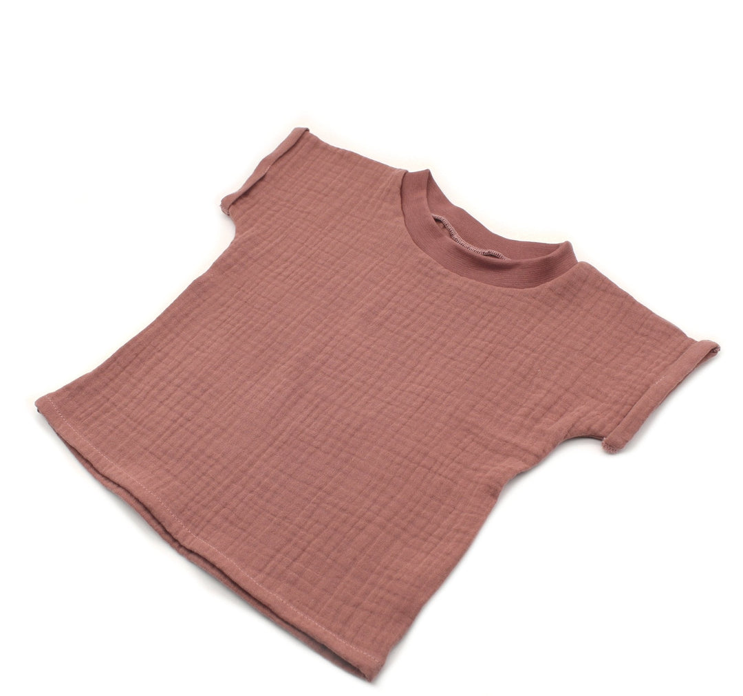 Muslin summer T-shirt - Clay Pink 0 - 1 Year - AnnaKarinna