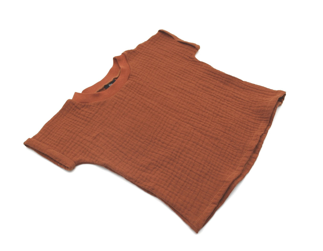 Muslin summer T-shirt - Cognac 0 - 1 Year - AnnaKarinna