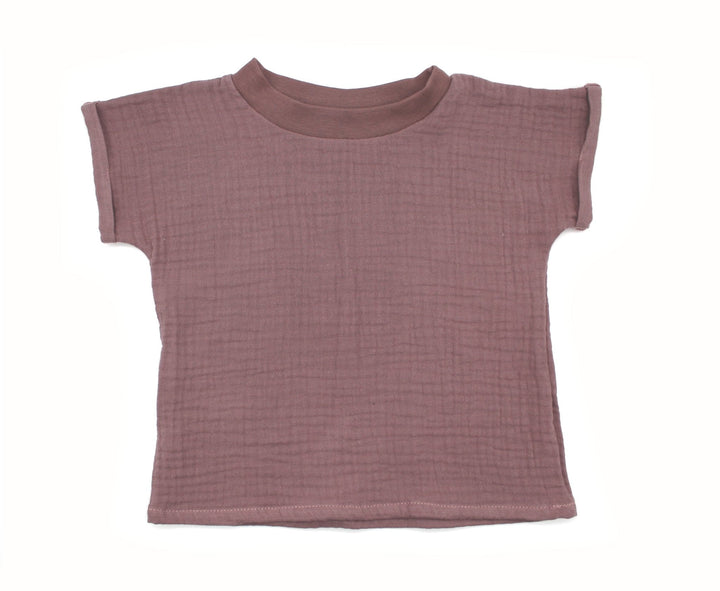 Muslin summer T-shirt - Old Mauve 1 - 3 Years - AnnaKarinna