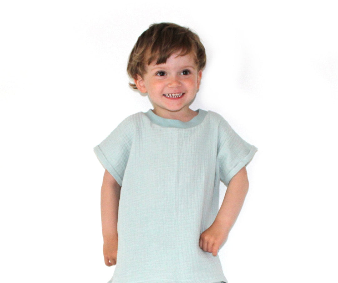 Muslin summer T-shirt - Sea Green 0 - 1 Year - AnnaKarinna