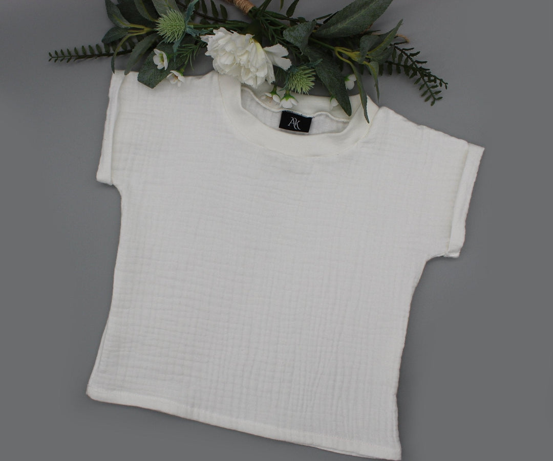 Muslin summer T-shirt - White 0 - 1 Year - AnnaKarinna