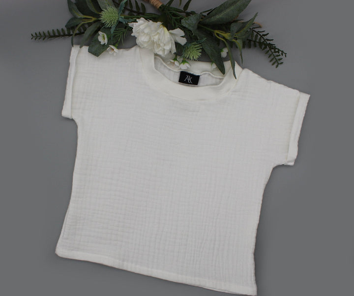 Muslin summer T-shirt - White 1 - 3 Years - AnnaKarinna