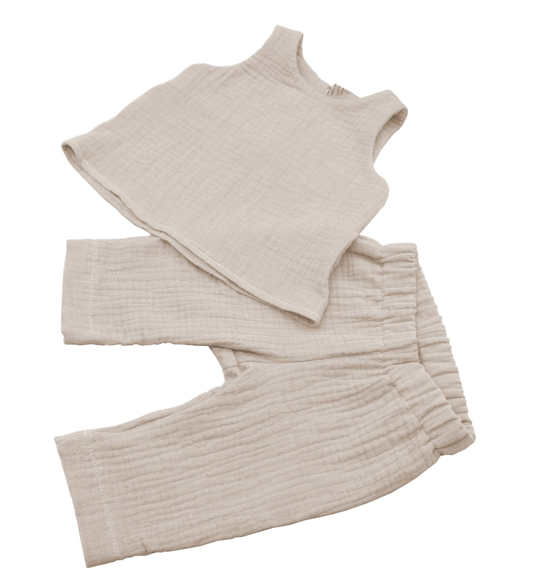 Muslin Summer Top and Pants - Beige 1 - 3 Years - AnnaKarinna