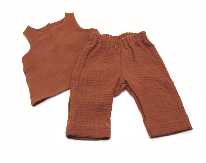 Muslin Summer Top and Pants - Cognac 0 - 1 Year - AnnaKarinna